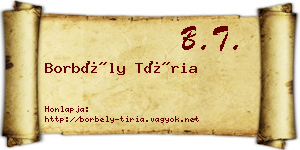Borbély Tíria névjegykártya